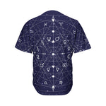 Geometric Moon Phase Print Men's Baseball Jersey