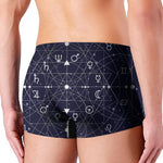 Geometric Moon Phase Print Men's Boxer Briefs