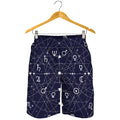Geometric Moon Phase Print Men's Shorts