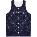 Geometric Moon Phase Print Men's Tank Top