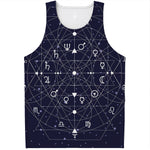 Geometric Moon Phase Print Men's Tank Top