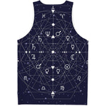 Geometric Moon Phase Print Men's Tank Top