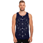 Geometric Moon Phase Print Men's Tank Top