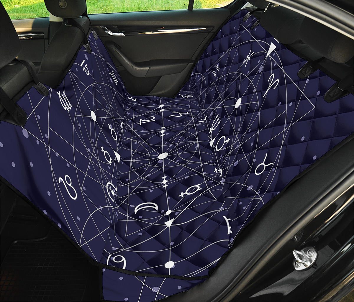 Geometric Moon Phase Print Pet Car Back Seat Cover