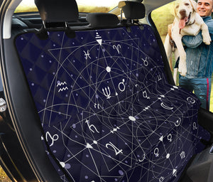 Geometric Moon Phase Print Pet Car Back Seat Cover