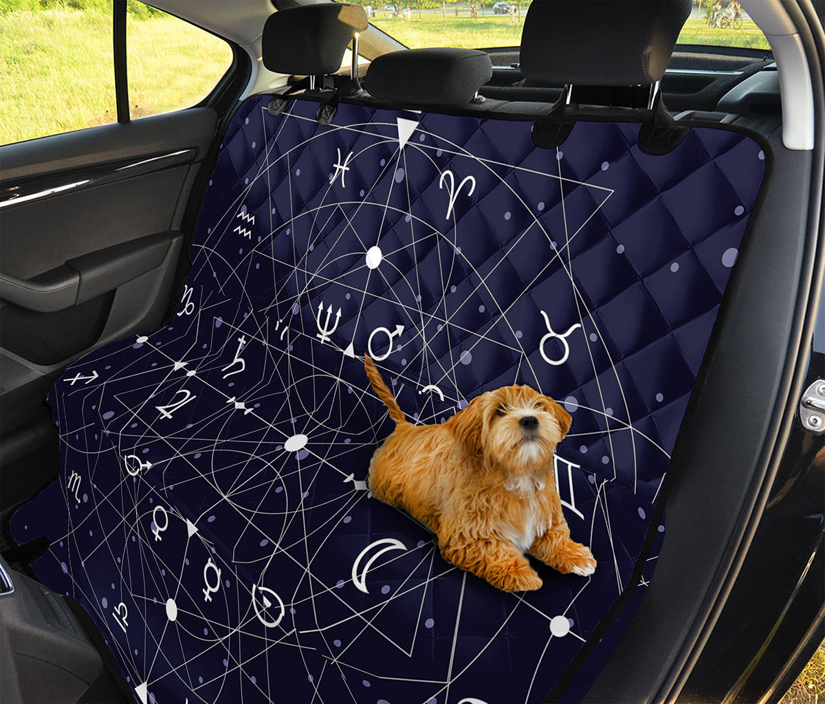 Geometric Moon Phase Print Pet Car Back Seat Cover