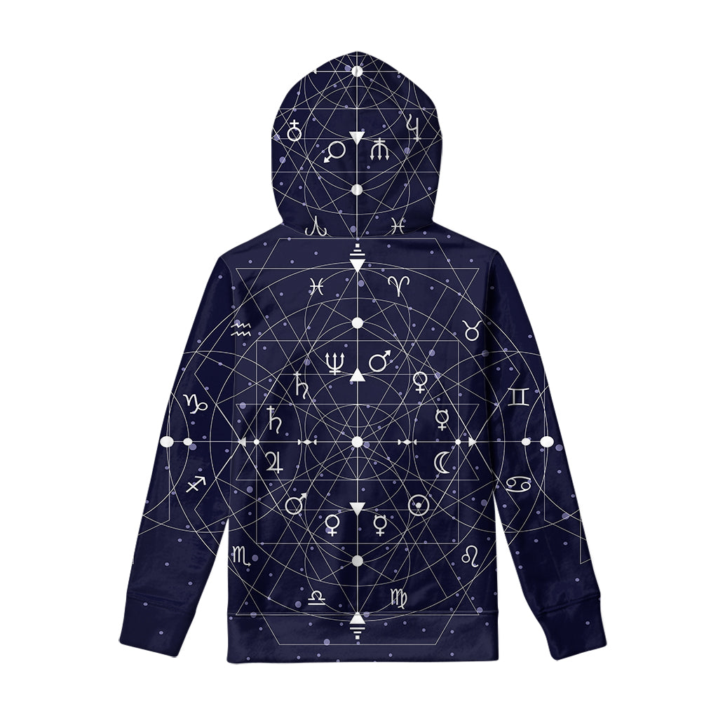 Geometric Moon Phase Print Pullover Hoodie