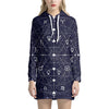 Geometric Moon Phase Print Pullover Hoodie Dress