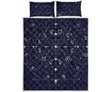 Geometric Moon Phase Print Quilt Bed Set