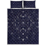 Geometric Moon Phase Print Quilt Bed Set