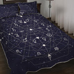 Geometric Moon Phase Print Quilt Bed Set