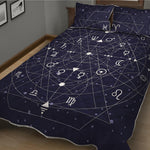 Geometric Moon Phase Print Quilt Bed Set