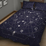 Geometric Moon Phase Print Quilt Bed Set