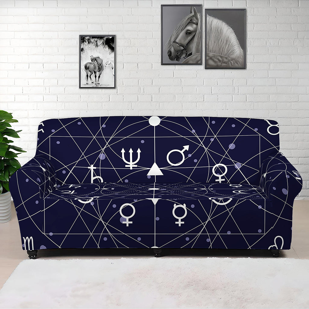 Geometric Moon Phase Print Sofa Cover