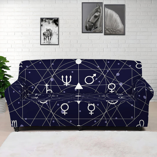 Geometric Moon Phase Print Sofa Cover