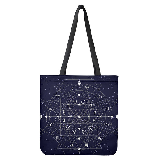 Geometric Moon Phase Print Tote Bag