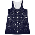 Geometric Moon Phase Print Women's Racerback Tank Top