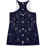 Geometric Moon Phase Print Women's Racerback Tank Top