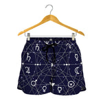 Geometric Moon Phase Print Women's Shorts