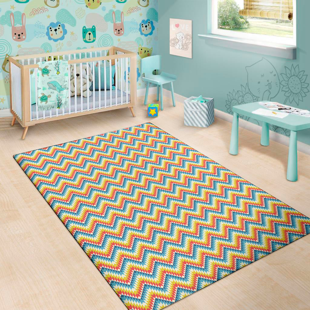 Geometric Native American Pattern Print Area Rug