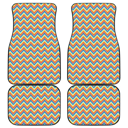 Geometric Native American Pattern Print Front and Back Car Floor Mats