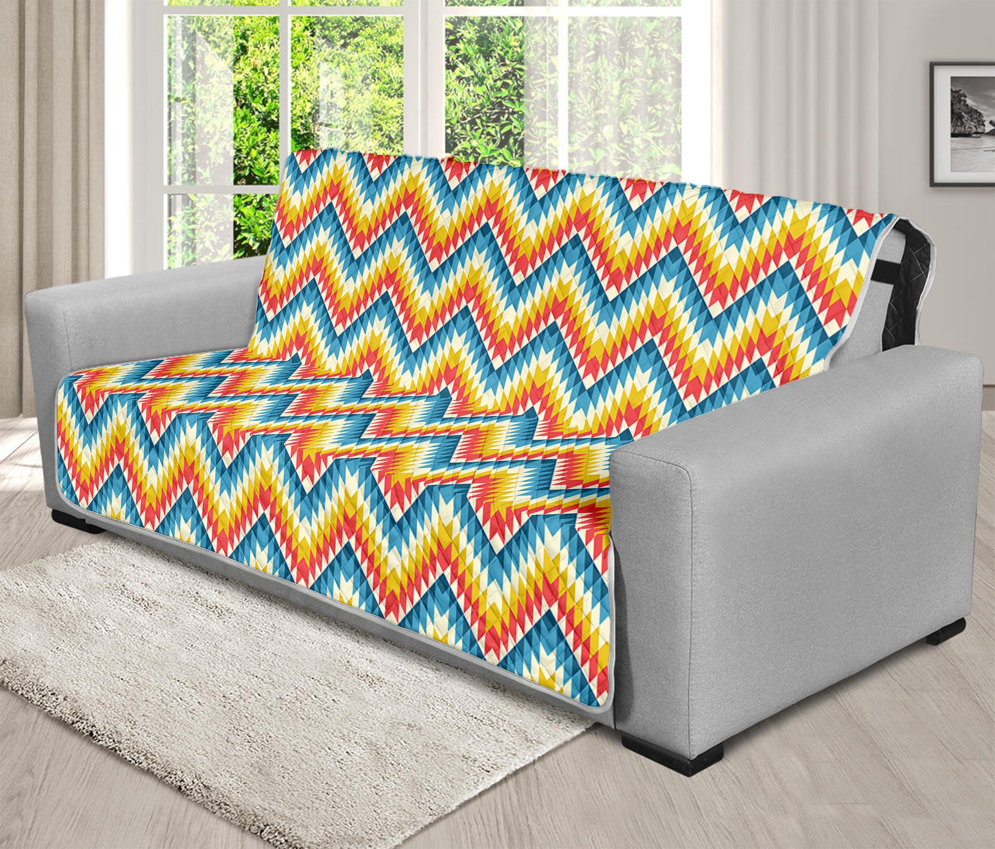 Geometric Native American Pattern Print Futon Protector