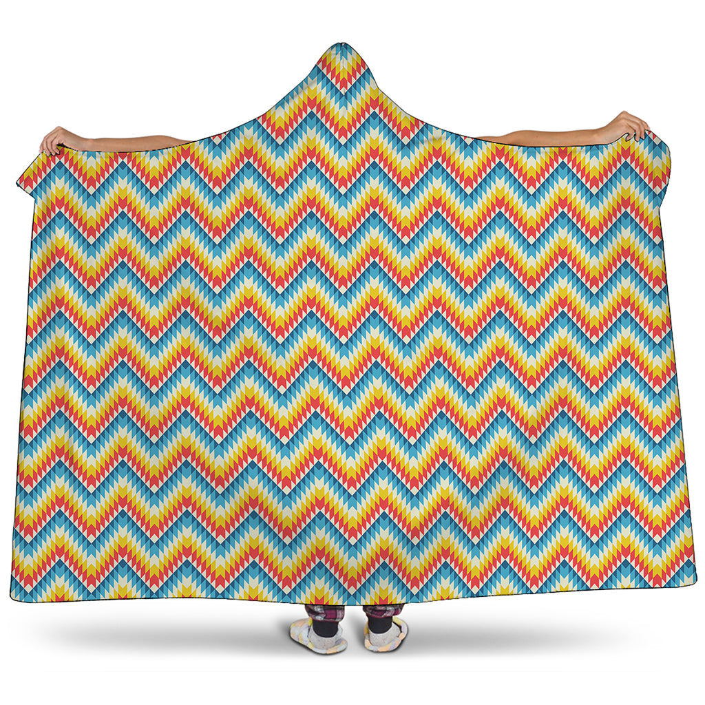 Geometric Native American Pattern Print Hooded Blanket