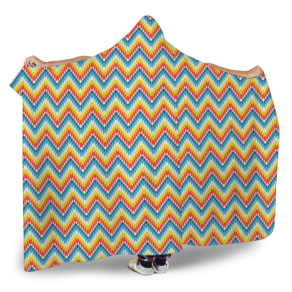 Geometric Native American Pattern Print Hooded Blanket