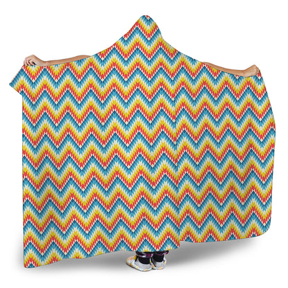 Geometric Native American Pattern Print Hooded Blanket