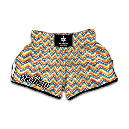 Geometric Native American Pattern Print Muay Thai Boxing Shorts