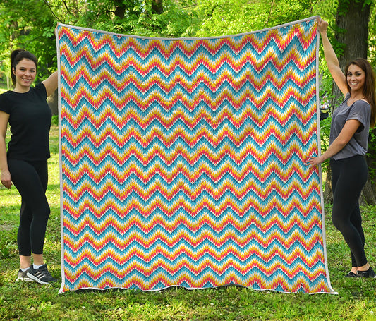 Geometric Native American Pattern Print Quilt