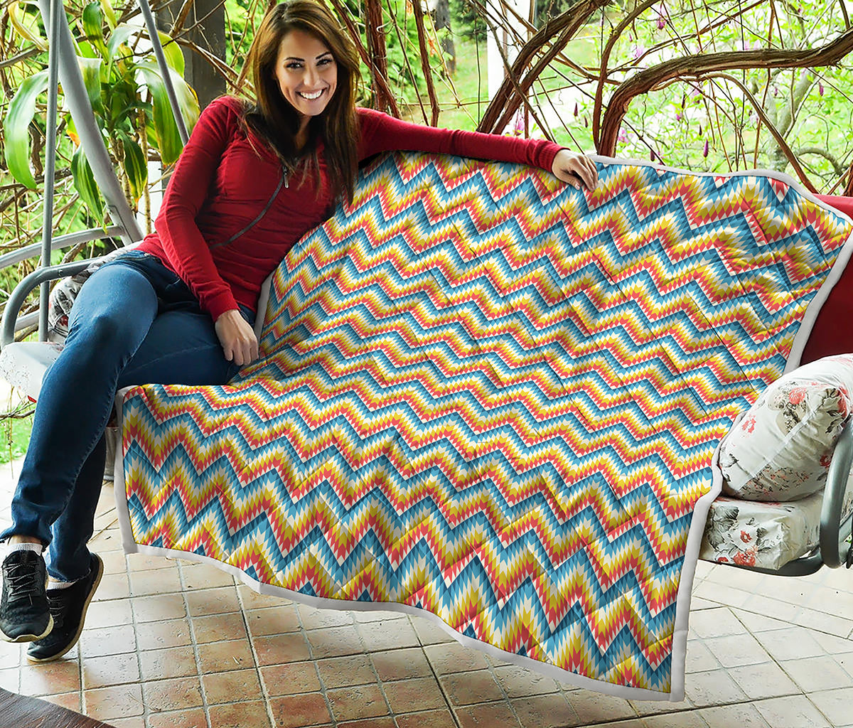 Geometric Native American Pattern Print Quilt