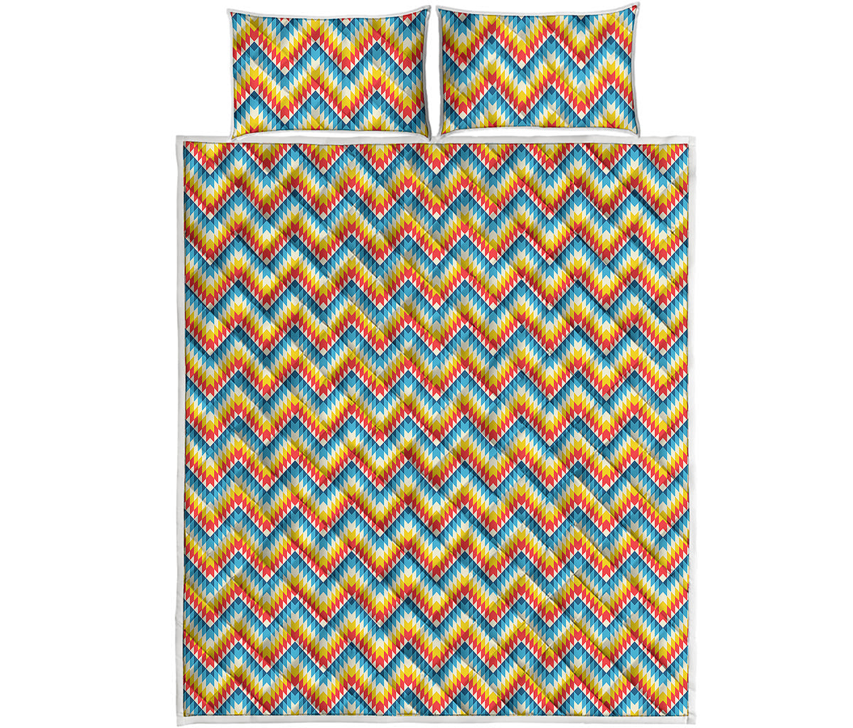 Geometric Native American Pattern Print Quilt Bed Set