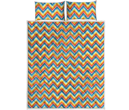 Geometric Native American Pattern Print Quilt Bed Set