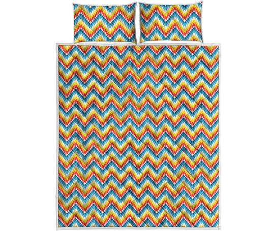 Geometric Native American Pattern Print Quilt Bed Set