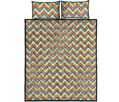 Geometric Native American Pattern Print Quilt Bed Set