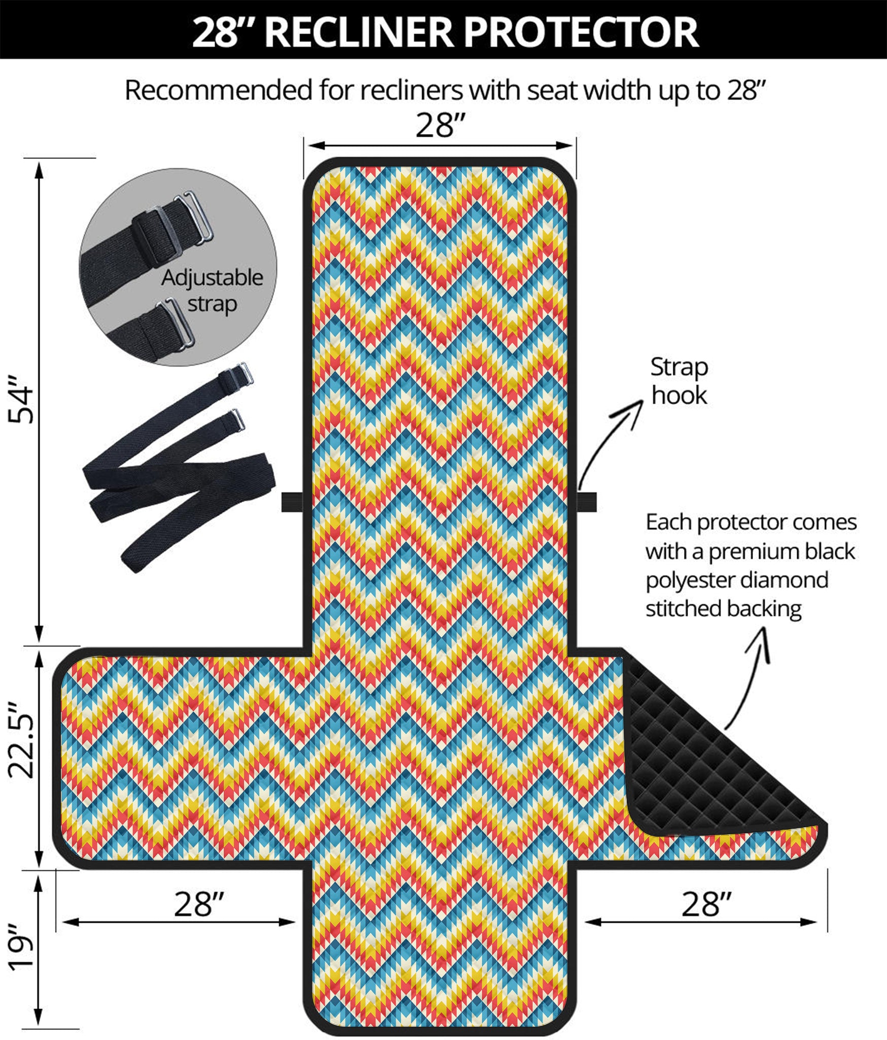 Geometric Native American Pattern Print Recliner Protector