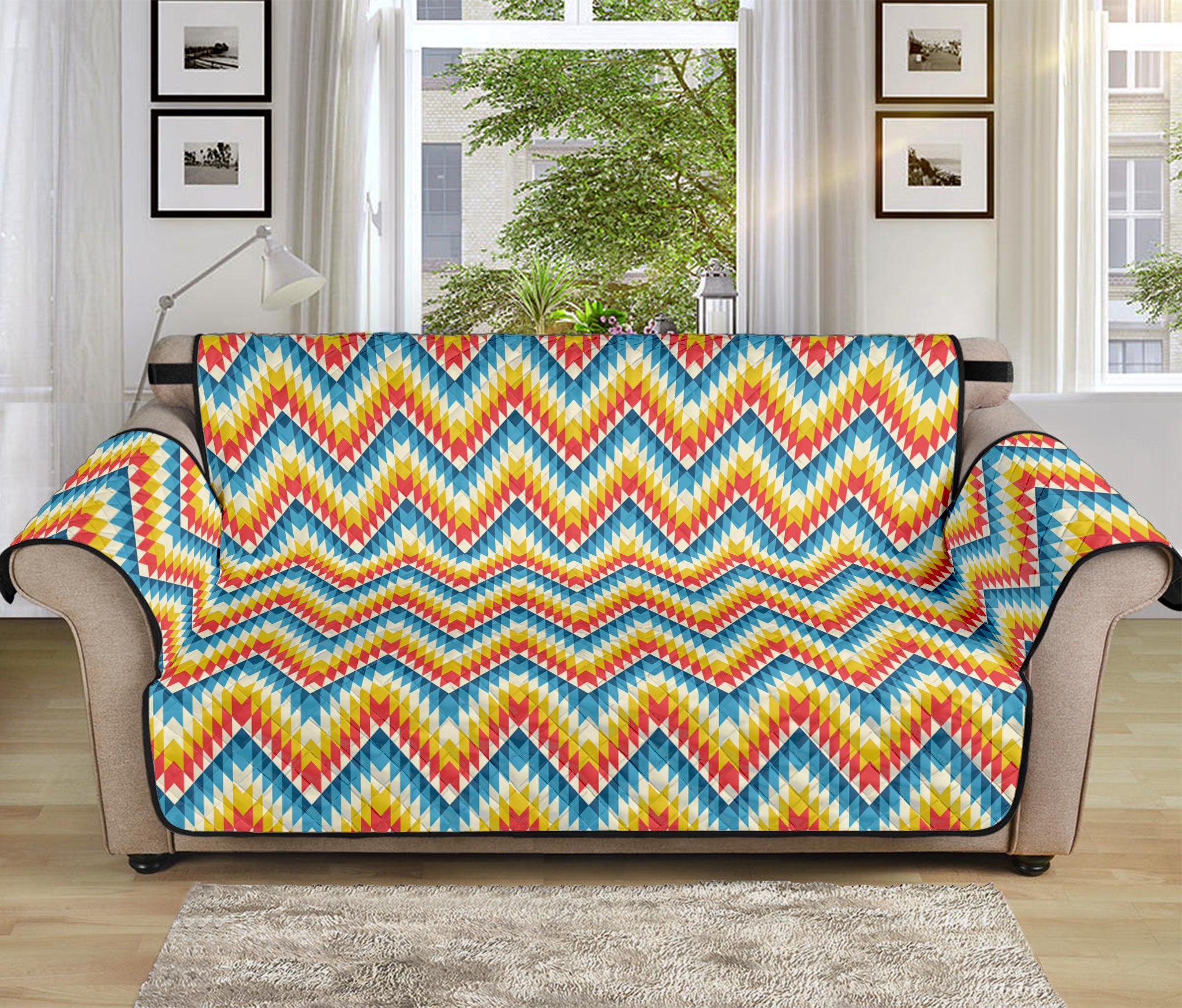 Geometric Native American Pattern Print Sofa Protector