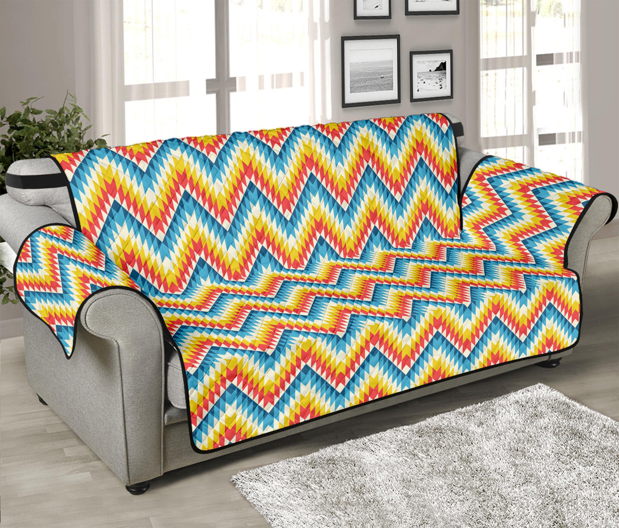 Geometric Native American Pattern Print Sofa Protector