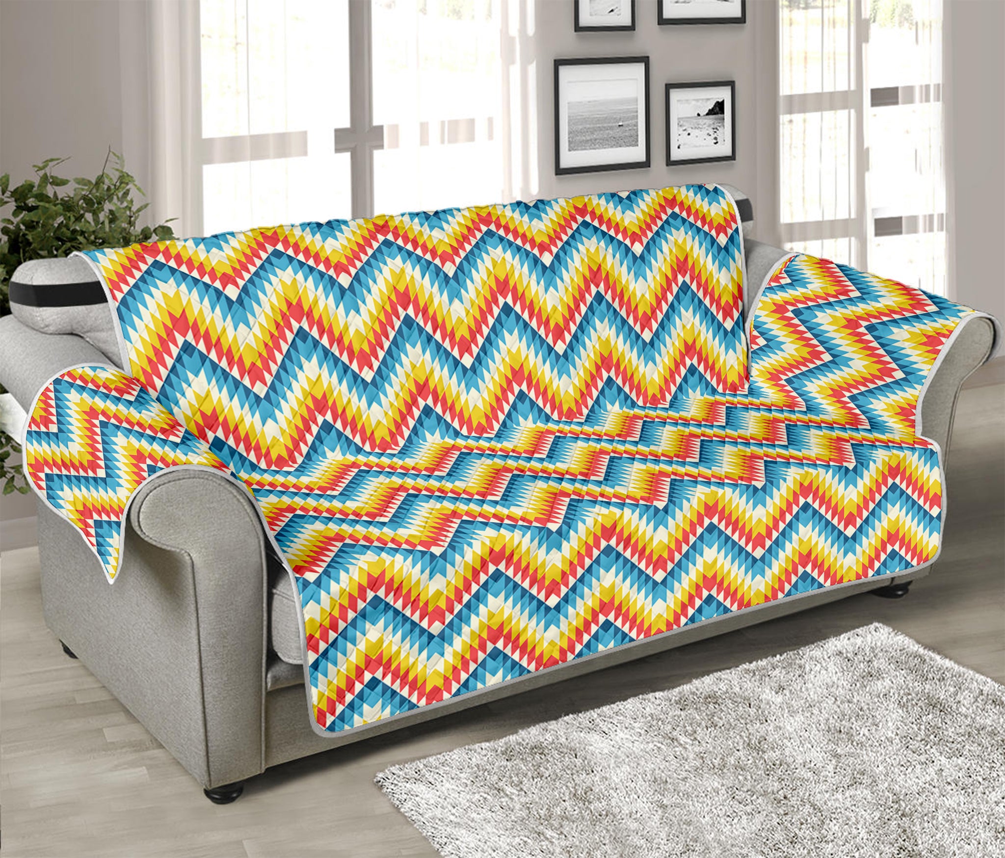 Geometric Native American Pattern Print Sofa Protector