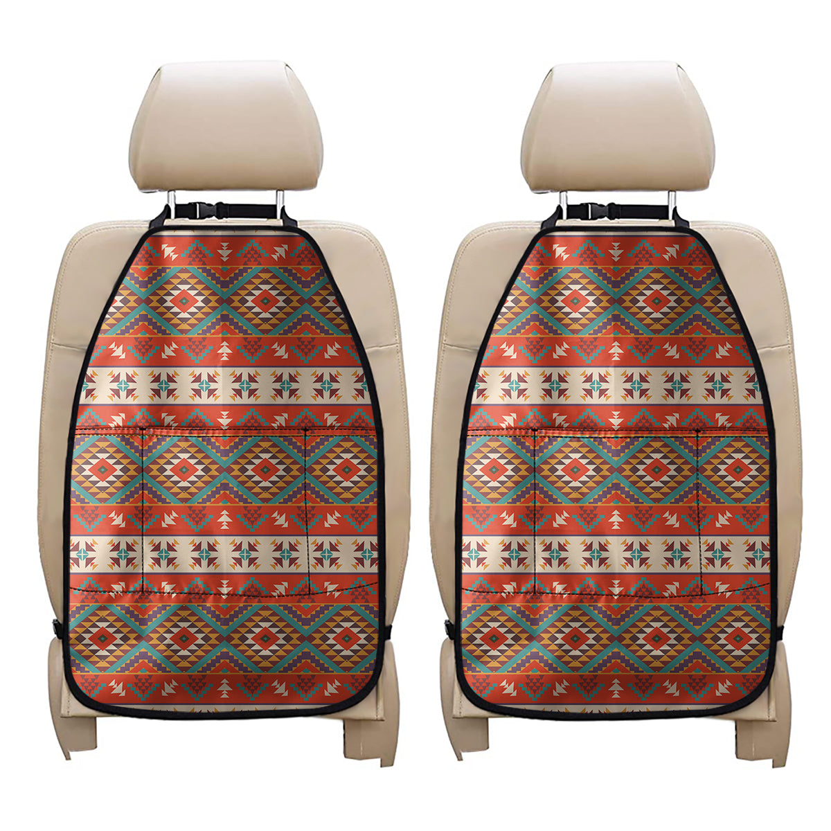 Geometric Native Navajo Print Car Seat Organizers