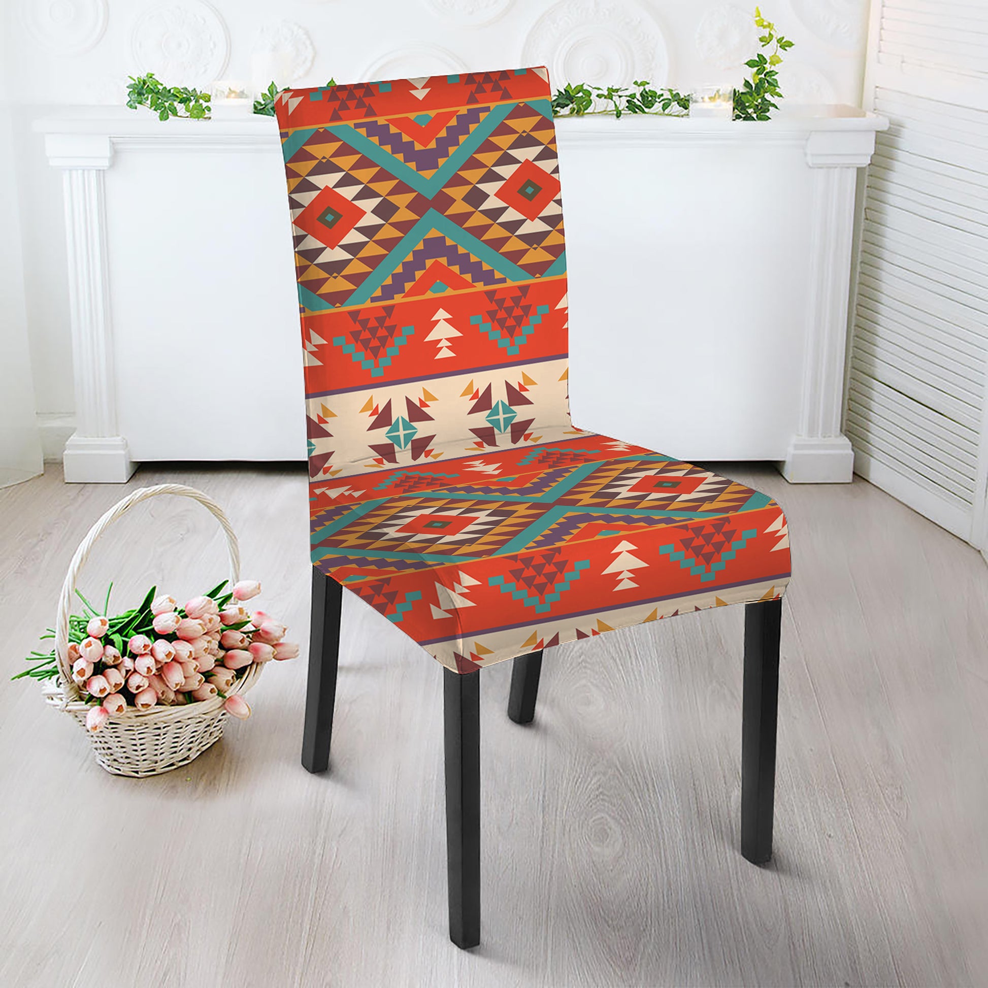 Geometric Native Navajo Print Dining Chair Slipcover