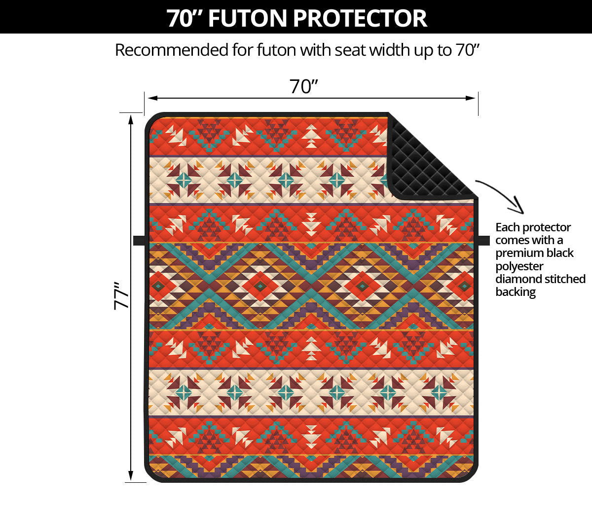 Geometric Native Navajo Print Futon Protector