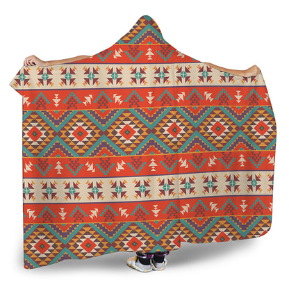 Geometric Native Navajo Print Hooded Blanket