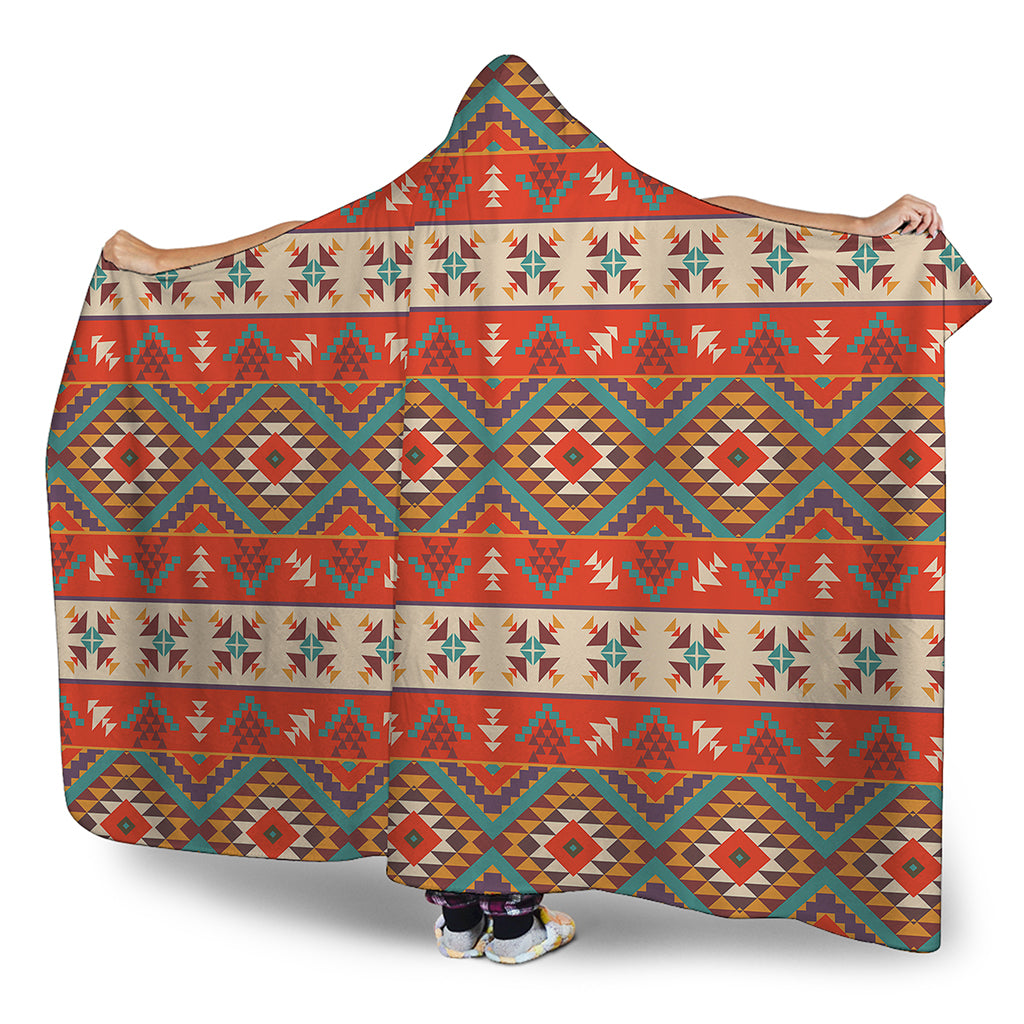Geometric Native Navajo Print Hooded Blanket