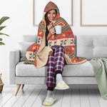 Geometric Native Navajo Print Hooded Blanket