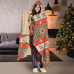 Geometric Native Navajo Print Hooded Blanket