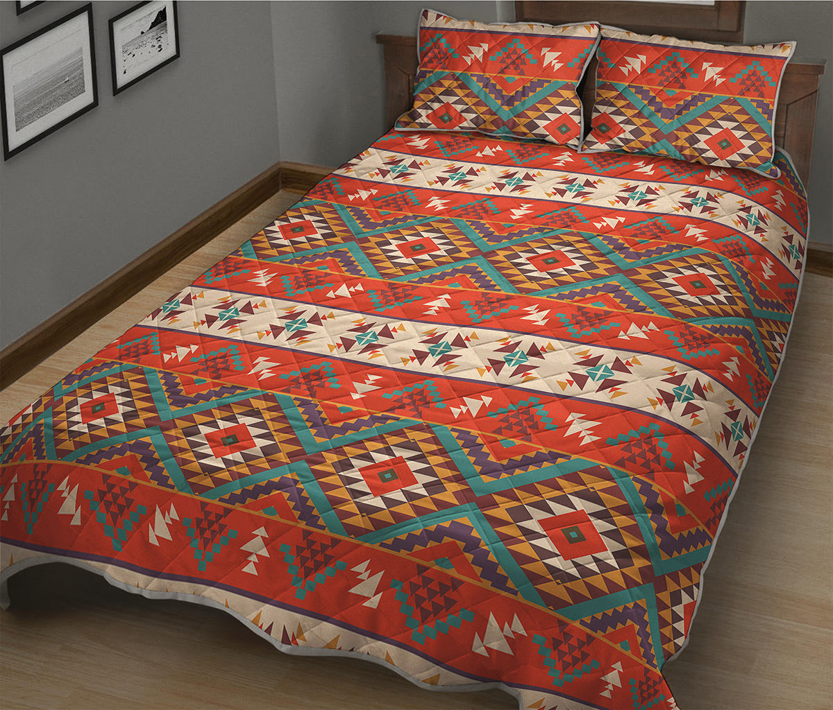 Geometric Native Navajo Print Quilt Bed Set