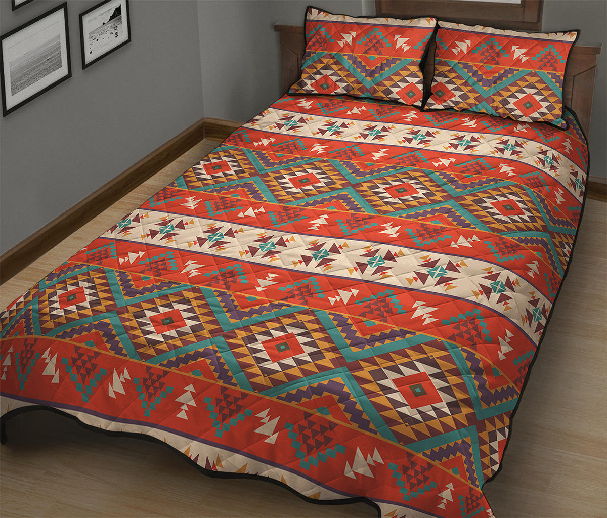 Geometric Native Navajo Print Quilt Bed Set