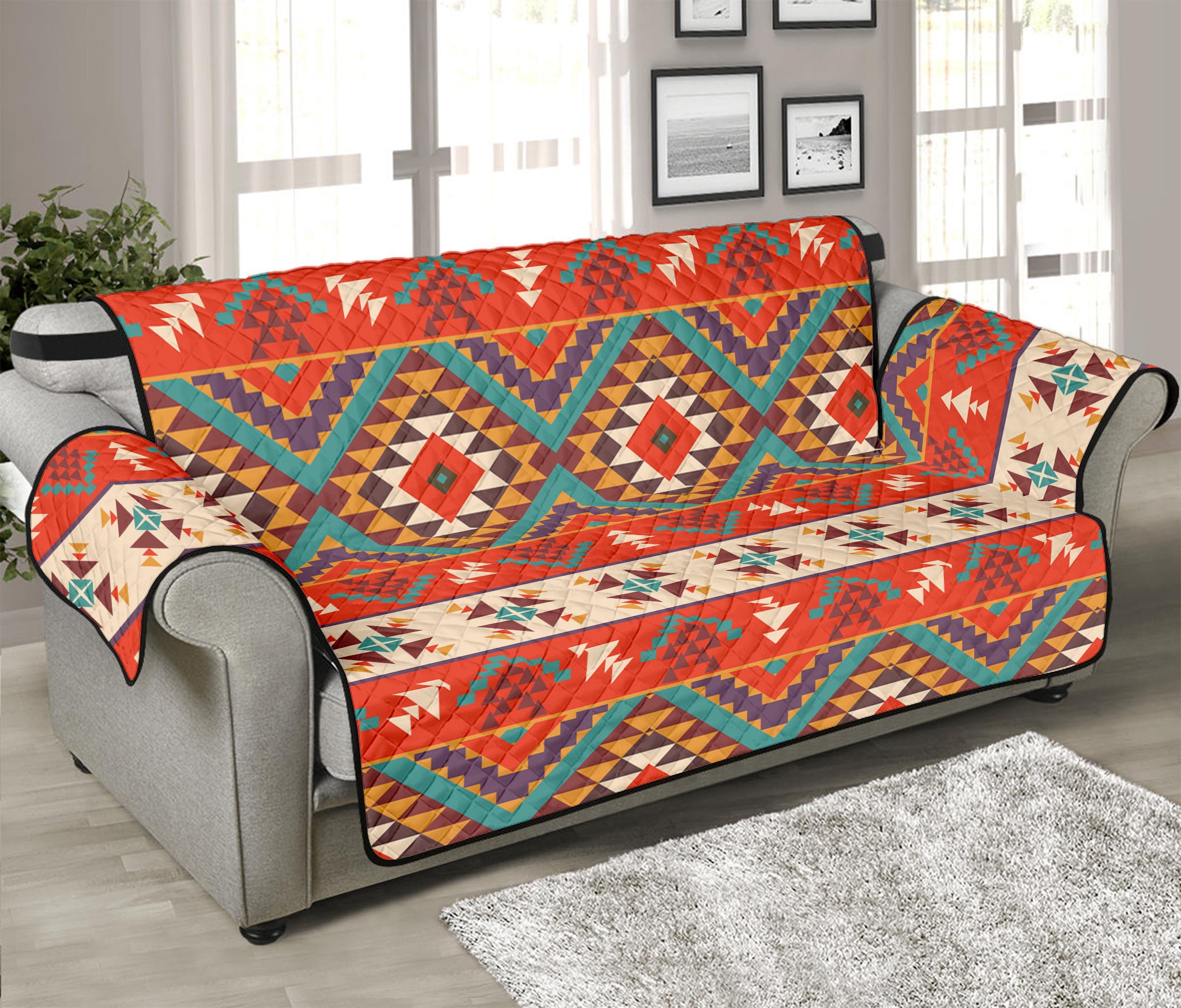 Geometric Native Navajo Print Sofa Protector